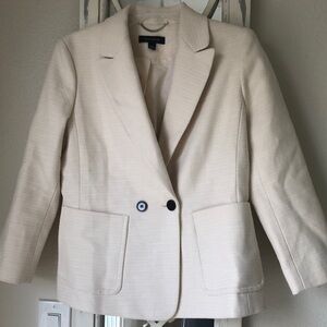 Ann Taylor Cream Blazer Classic Tailored Design